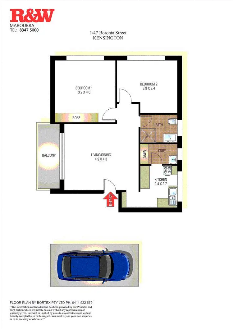 Floorplan of Homely apartment listing, 1/47 Boronia Street, Kensington NSW 1465