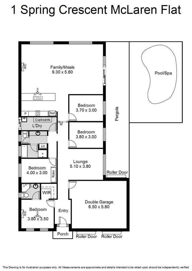 Floorplan of Homely house listing, 1 Spring Crescent, Mclaren Flat SA 5171