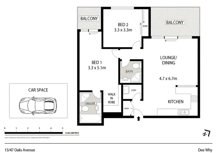 Floorplan of Homely unit listing, 13/47-49 Oaks Avenue, Dee Why NSW 2099