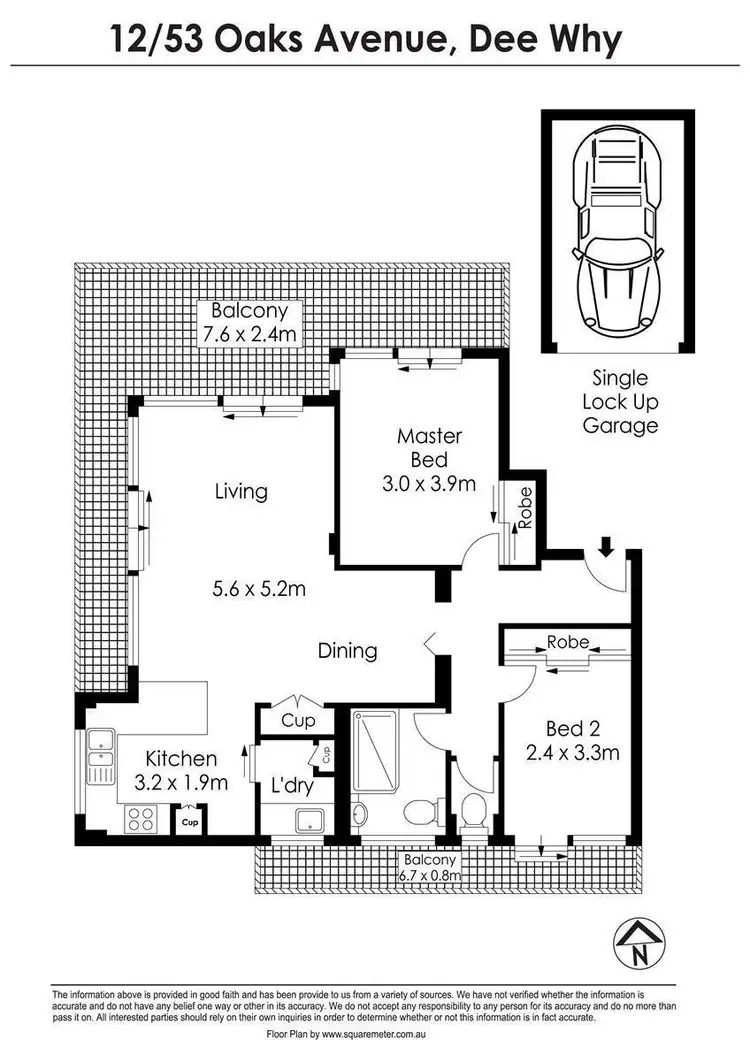 Floorplan of Homely unit listing, 12/53 Oaks Avenue, Dee Why NSW 2099