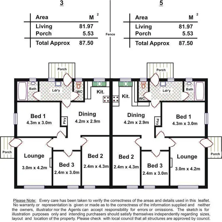 Floorplan of Homely house listing, 3 & 5 Northampton Crescent, Elizabeth East SA 5112