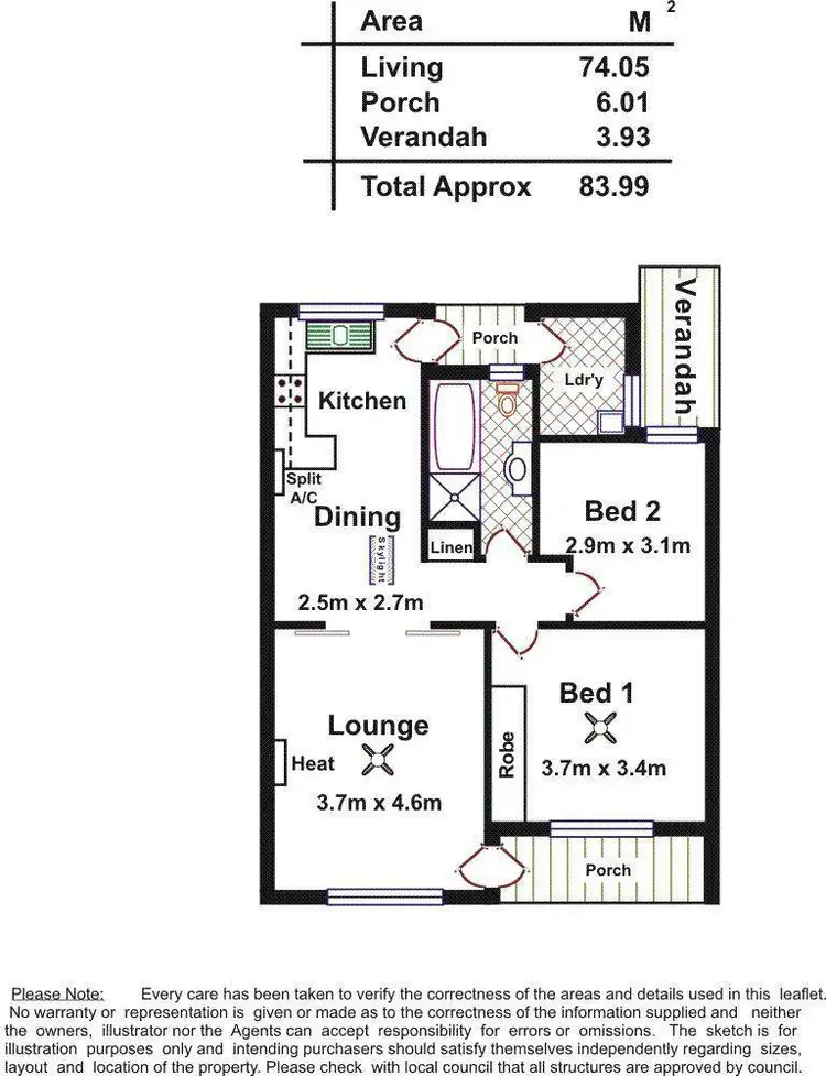 Floorplan of Homely unit listing, 2/7 View Street, Ridgehaven SA 5097