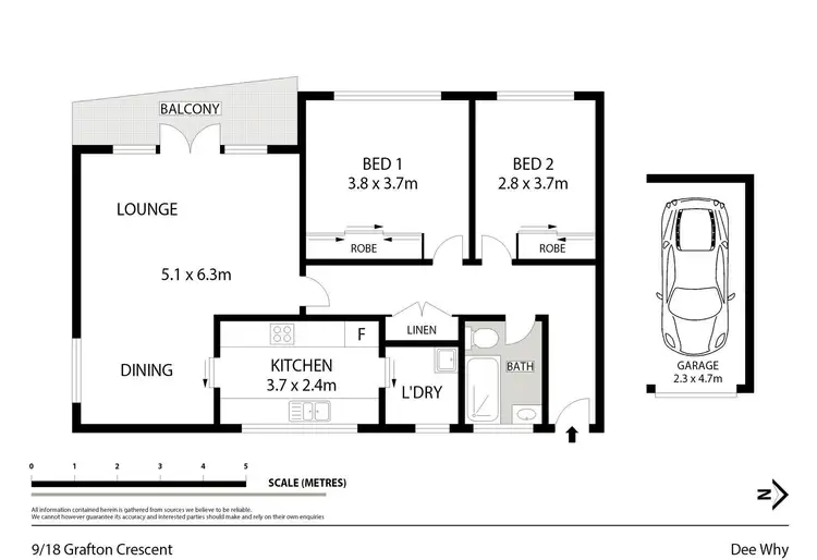 Floorplan of Homely unit listing, 9/18 Grafton Crescent, Dee Why NSW 2099