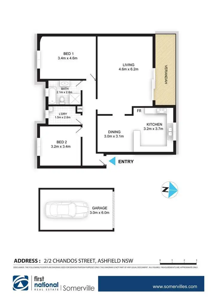 Floorplan of Homely apartment listing, 2/2 Chandos Street, Ashfield NSW 2131