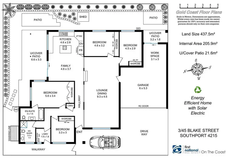 Floorplan of Homely semi-detached listing, 3/45 Blake Street, Southport QLD 4215