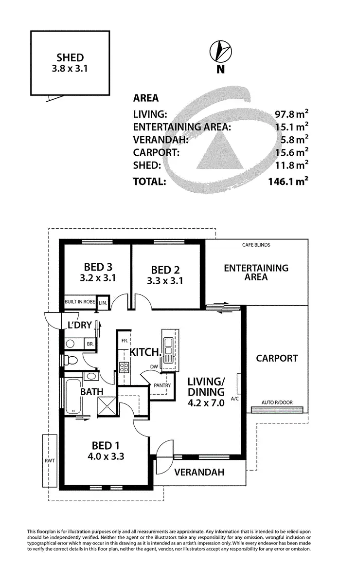 Floorplan of Homely apartment listing, 3/22A Sandergrove Road, Strathalbyn SA 5255