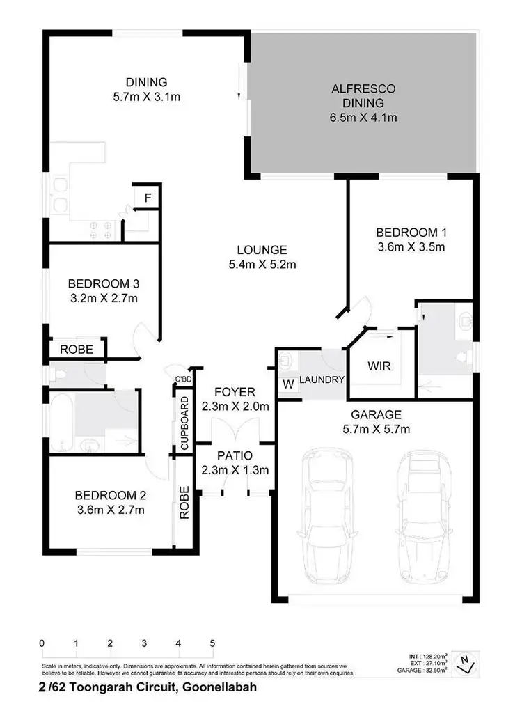 Floorplan of Homely unit listing, 2/62 Toongahra Circuit, Goonellabah NSW 2480
