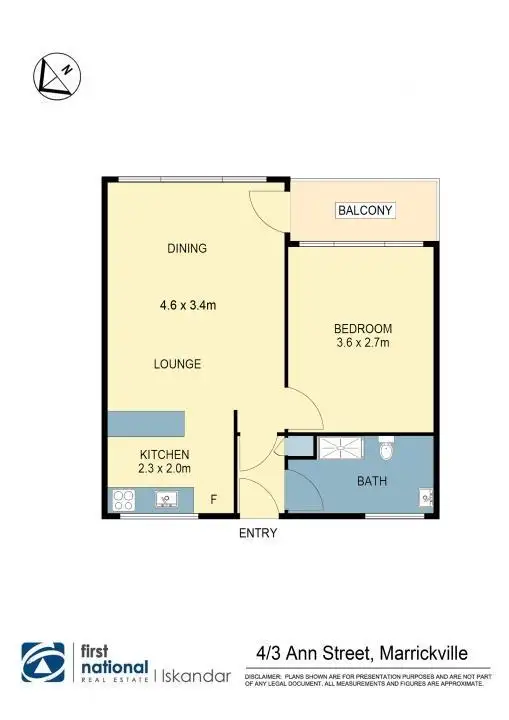 Floorplan of Homely unit listing, 4/3 Ann Street, Marrickville NSW 2204