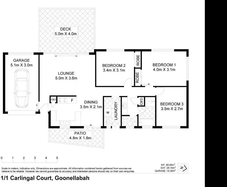 Floorplan of Homely unit listing, 1/1 Caringal Court, Goonellabah NSW 2480