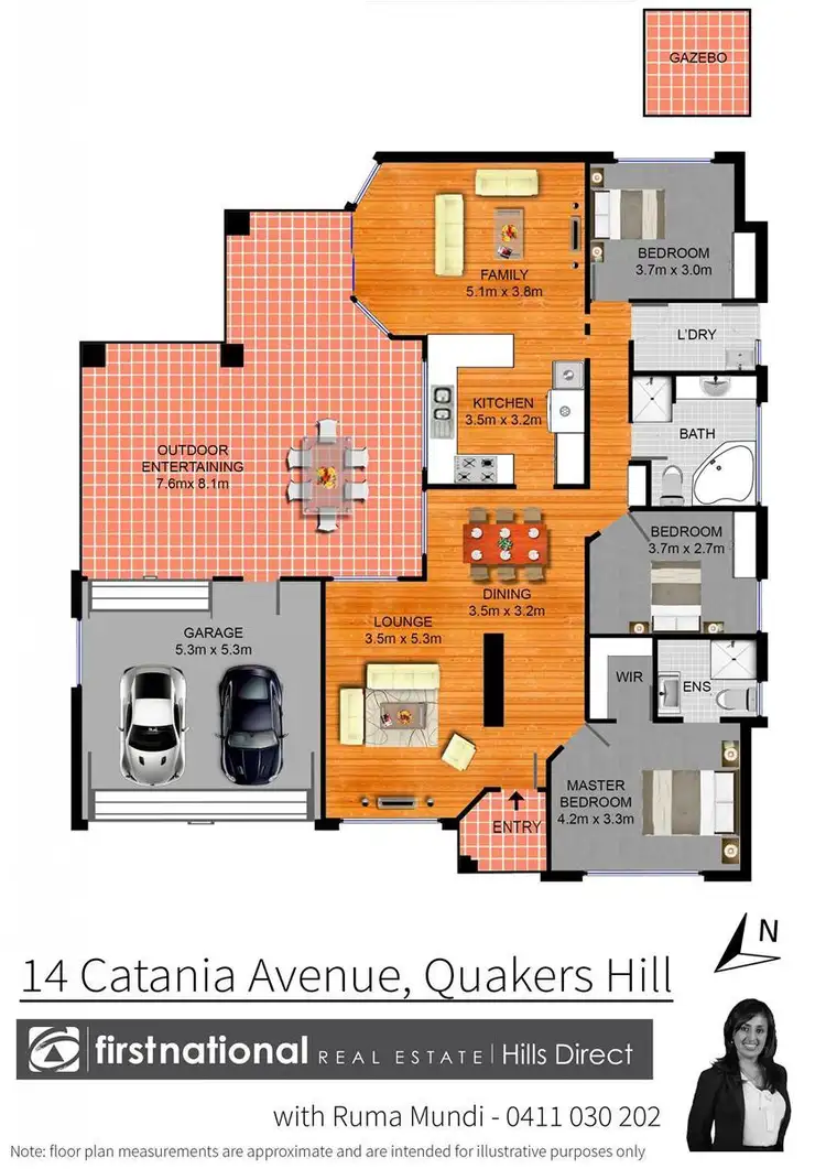Floorplan of Homely house listing, 14 Catania Avenue, Quakers Hill NSW 2763