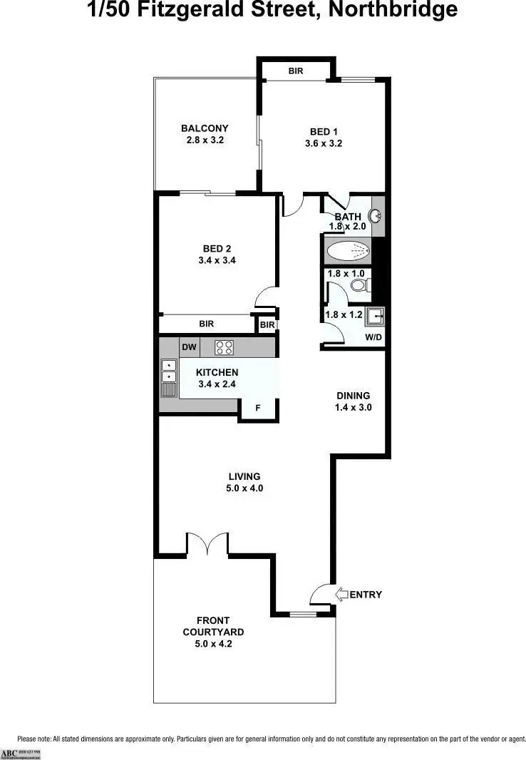 Floorplan of Homely apartment listing, 1/50 Fitzgerald Street, Northbridge WA 6003