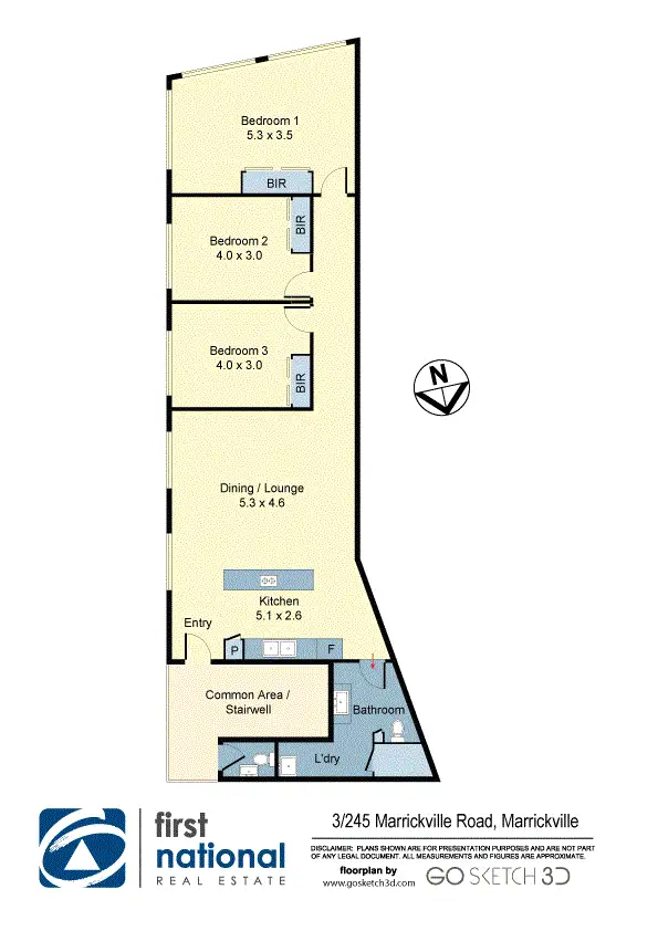 Floorplan of Homely apartment listing, 3/245 Marrickville Road, Marrickville NSW 2204