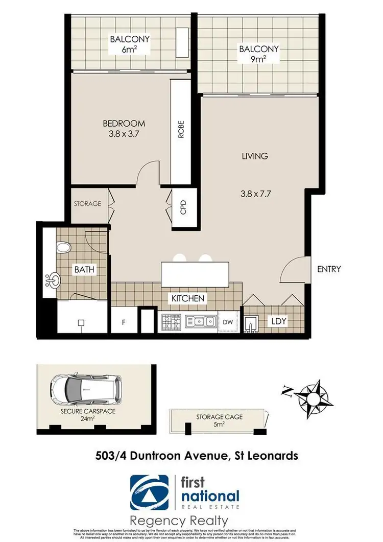 Floorplan of Homely apartment listing, 503/4 Duntroon Avenue, St Leonards NSW 2065