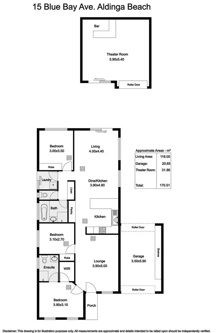 Floorplan of Homely house listing, 15 Blue Bay Avenue, Aldinga Beach SA 5173