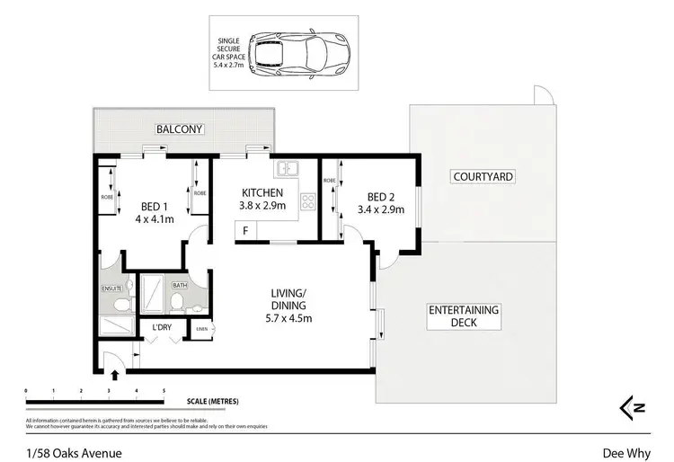 Floorplan of Homely unit listing, 1/58-60 Oaks Avenue, Dee Why NSW 2099
