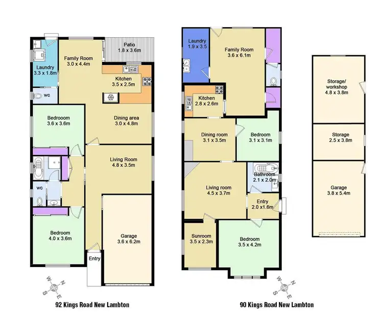 Floorplan of Homely house listing, 90 & 92 Kings Road, New Lambton NSW 2305