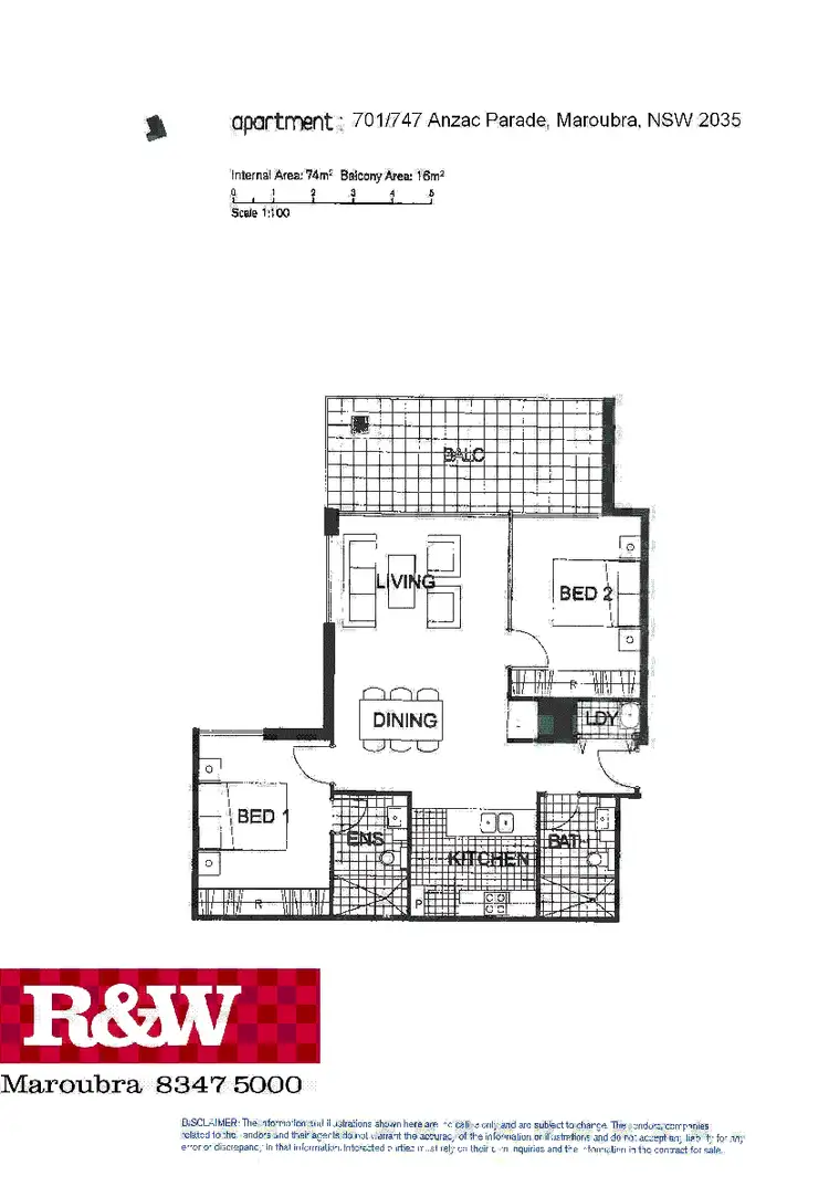 Floorplan of Homely apartment listing, 701/747 Anzac Parade, Maroubra NSW 2035