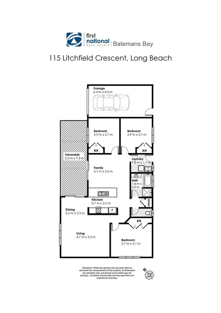 Floorplan of Homely house listing, 115 Litchfield Crescent, Long Beach NSW 2536