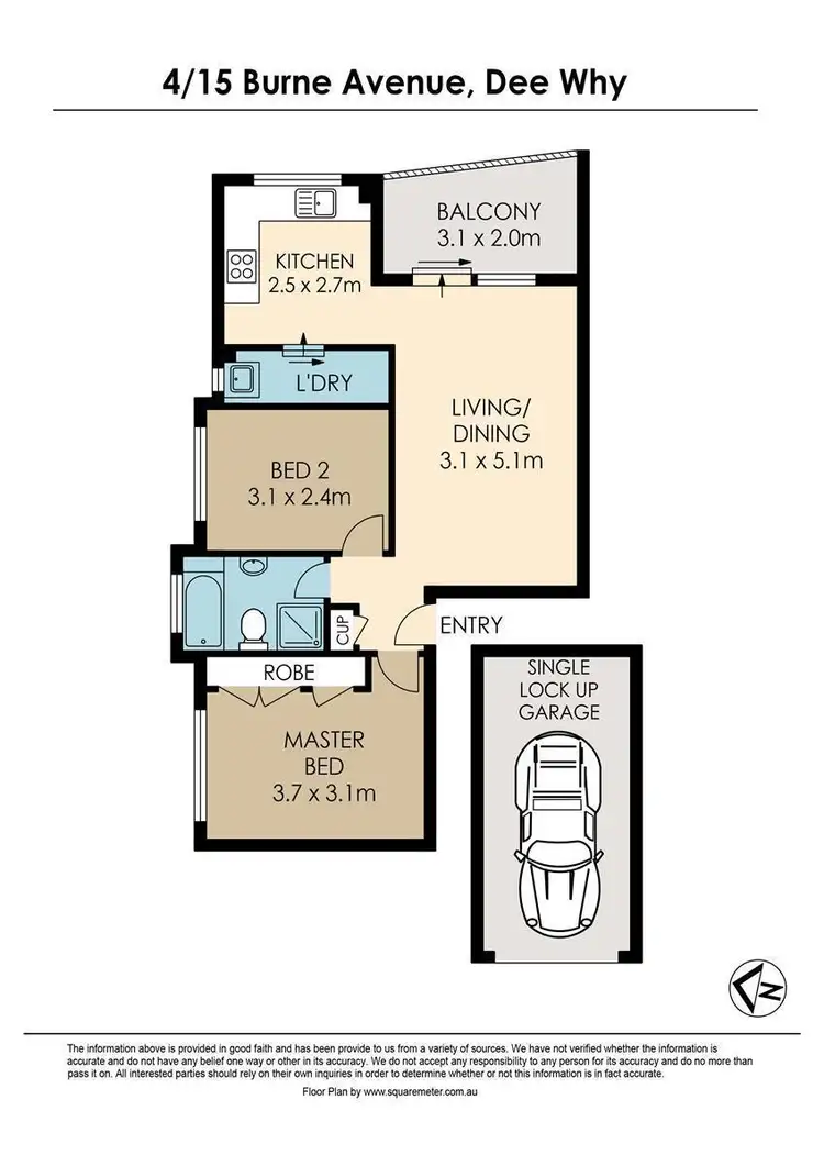 Floorplan of Homely apartment listing, 4/15 Burne Avenue, Dee Why NSW 2099