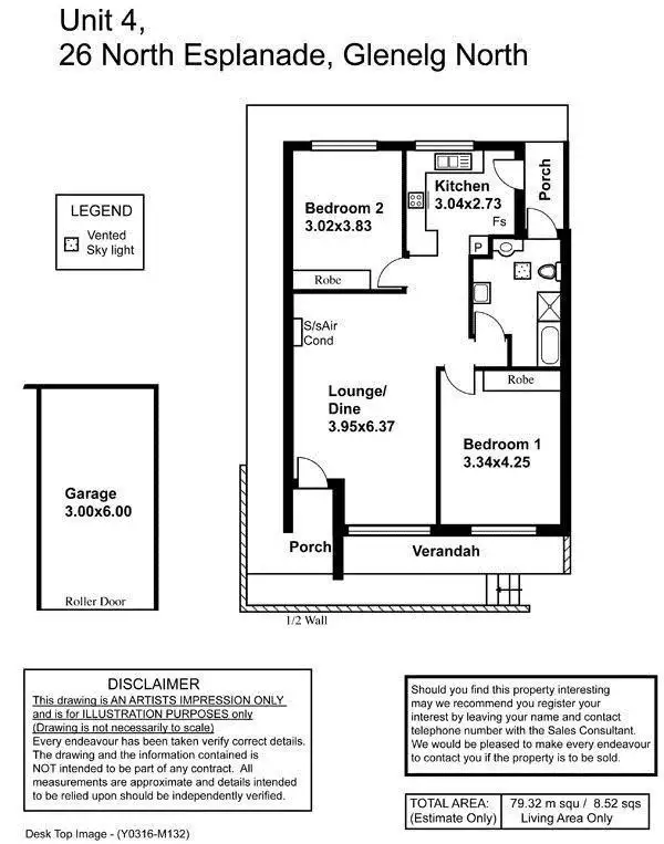 Floorplan of Homely unit listing, 4/26 North Esplanade, Glenelg North SA 5045