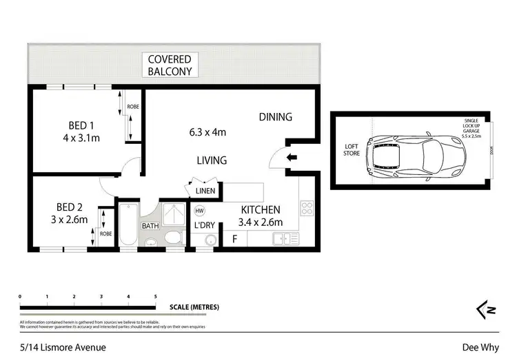 Floorplan of Homely unit listing, 5/14 Lismore Avenue, Dee Why NSW 2099