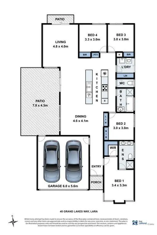 Floorplan of Homely house listing, 45 Grand Lakes Way, Lara VIC 3212