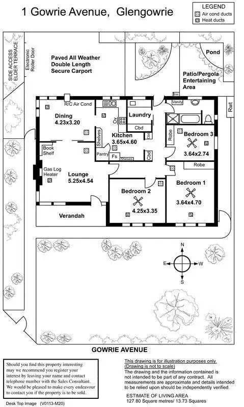 Floorplan of Homely house listing, 1 Gowrie Avenue, Glengowrie SA 5044