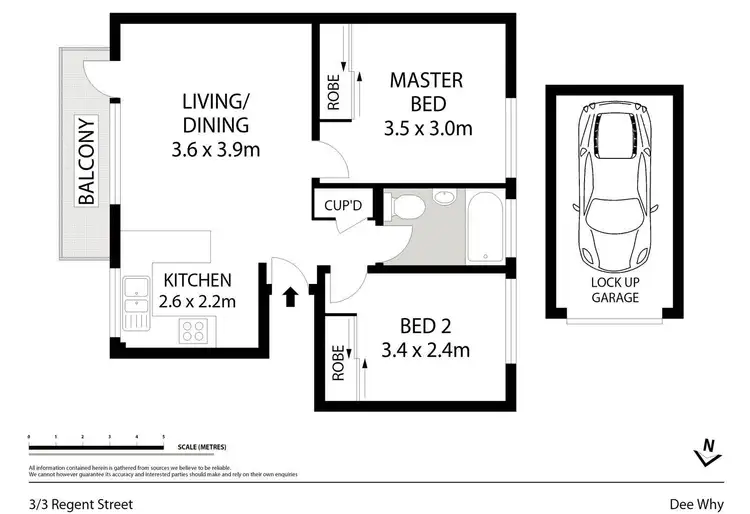 Floorplan of Homely unit listing, 3/3 Regent Street, Dee Why NSW 2099