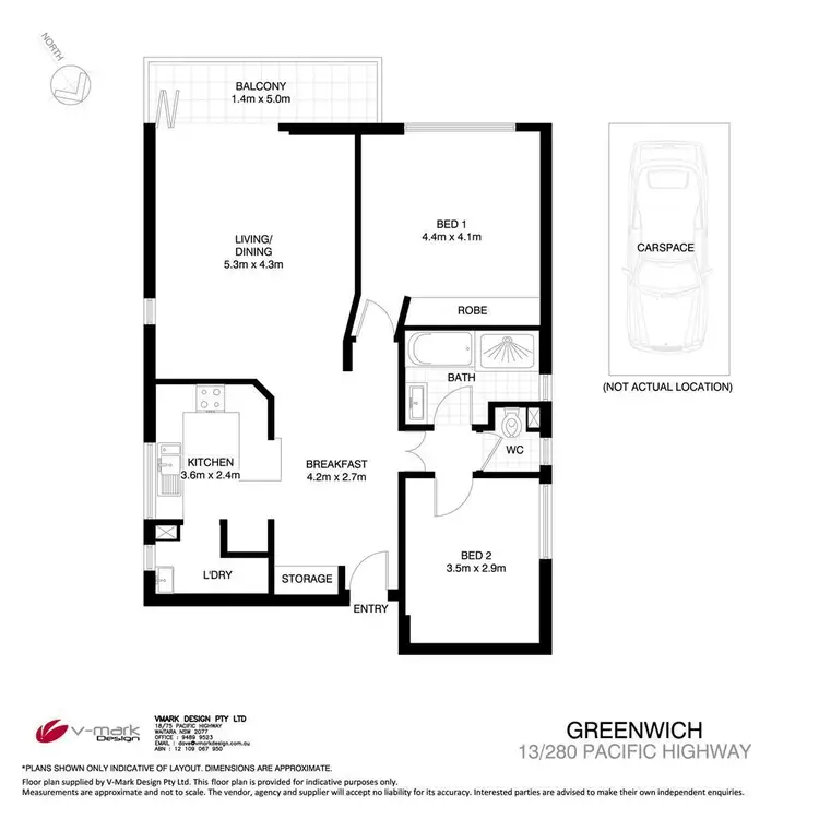 Floorplan of Homely apartment listing, 13/280 Pacific Highway, Greenwich NSW 2065