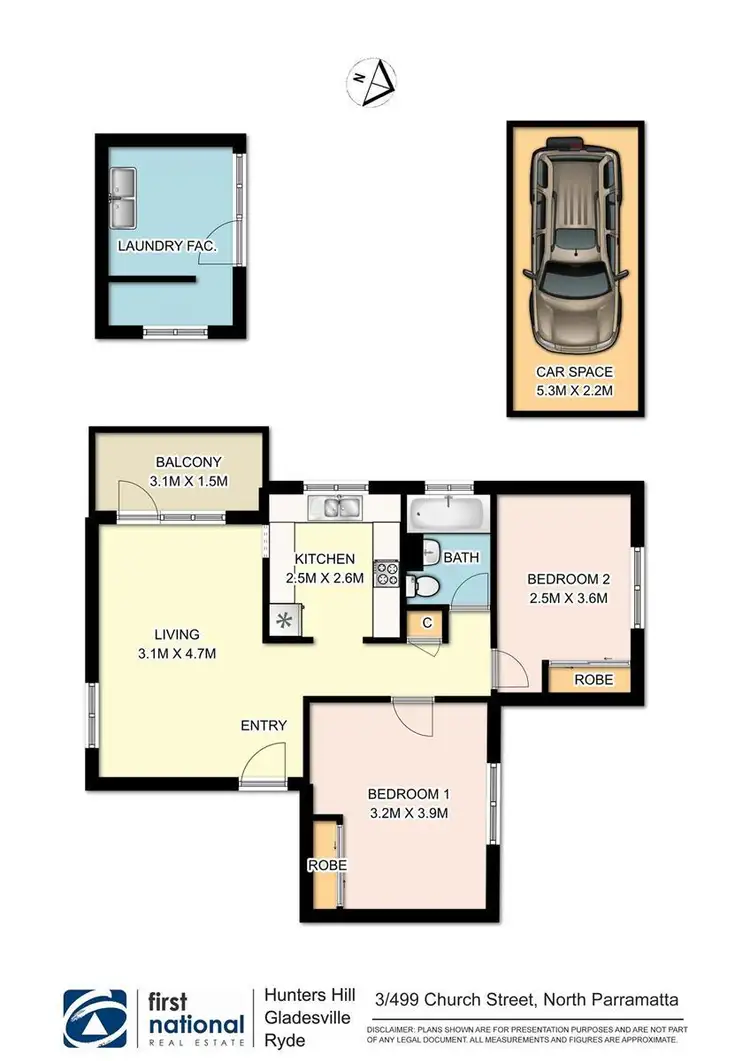 Floorplan of Homely apartment listing, 3/499 Church Street, North Parramatta NSW 2151