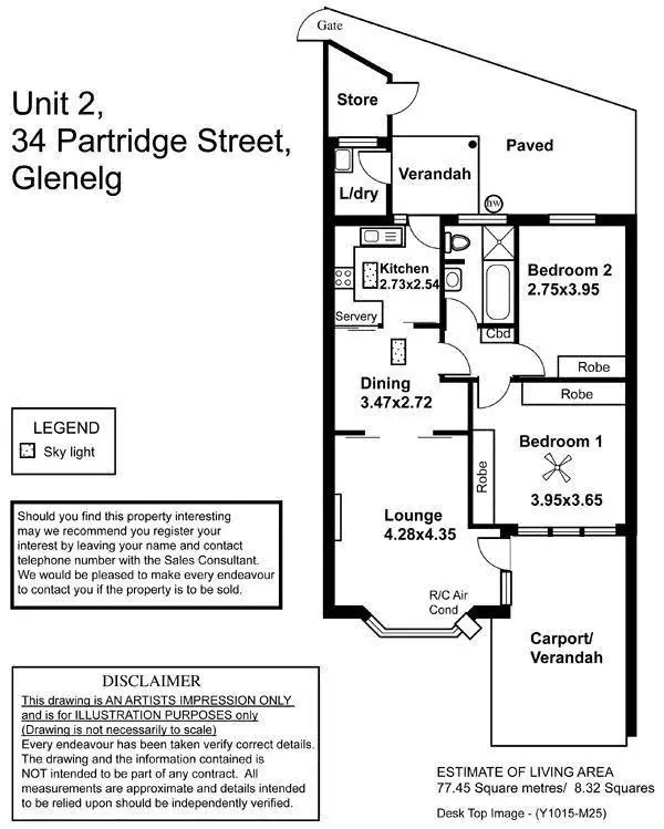 Floorplan of Homely unit listing, 2/34 Partridge Street, Glenelg SA 5045