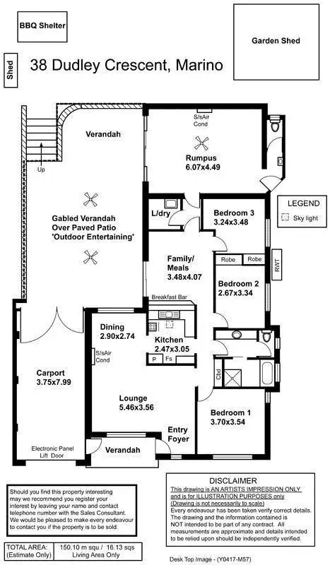 Floorplan of Homely house listing, 38 Dudley Crescent, Marino SA 5049