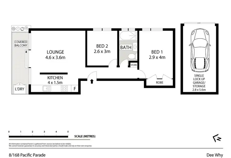 Floorplan of Homely unit listing, 8/168 Pacific Parade, Dee Why NSW 2099