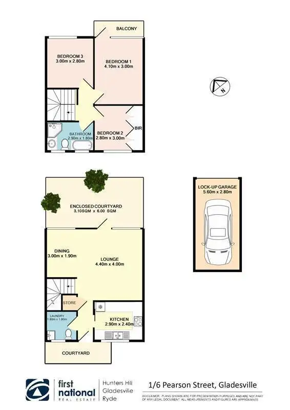 Floorplan of Homely townhouse listing, 1/6 Pearson Street, Gladesville NSW 2111