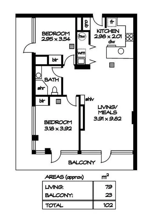 Floorplan of Homely apartment listing, 702/61 Hindmarsh Square, Adelaide SA 5000
