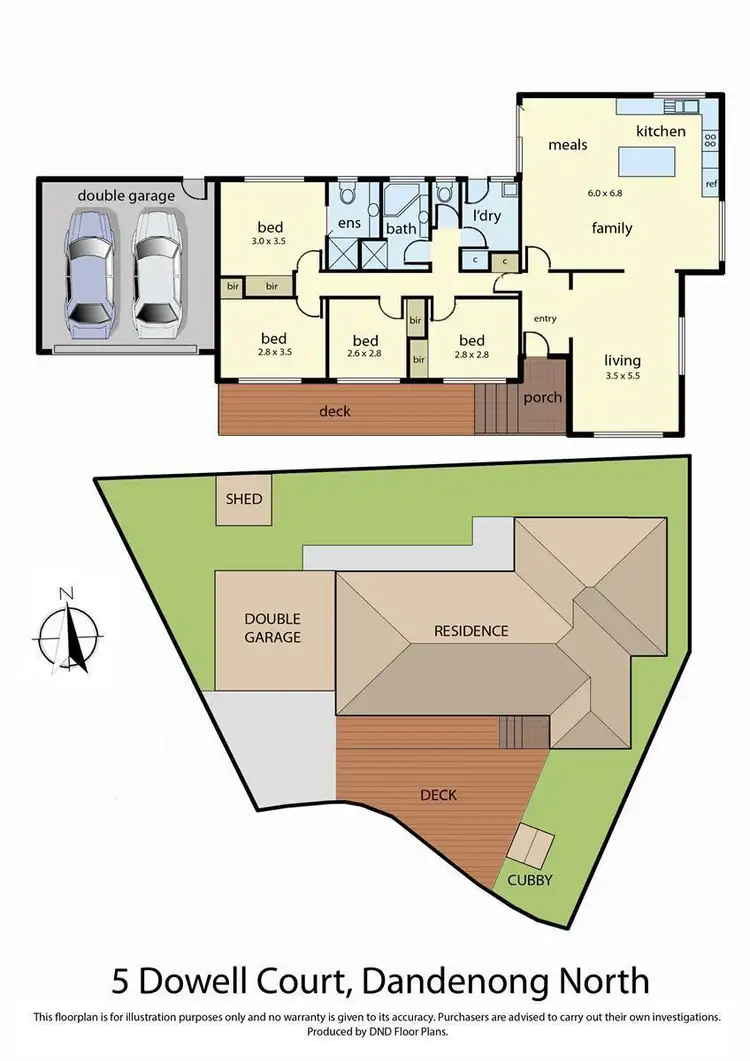 Floorplan of Homely house listing, 5 Dowell Court, Dandenong North VIC 3175