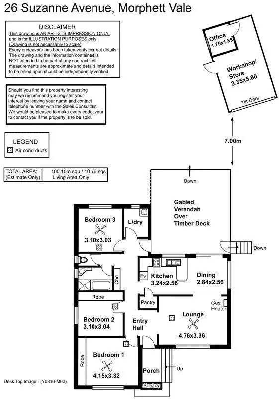 Floorplan of Homely house listing, 26 Suzanne Avenue, Morphett Vale SA 5162