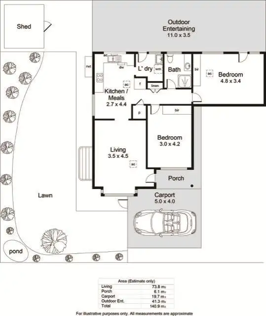 Floorplan of Homely unit listing, 3/26 Bowker Street, Somerton Park SA 5044