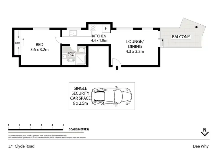 Floorplan of Homely unit listing, 3/1 Clyde Road, Dee Why NSW 2099