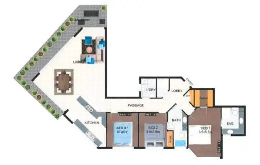 Floorplan of Homely apartment listing, 'SPINNAKER'.3554 Main Beach Parade, Main Beach QLD 4217