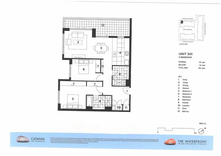 Floorplan of Homely apartment listing, Catania 301 /16 Corniche Drive, Wentworth Point NSW 2127