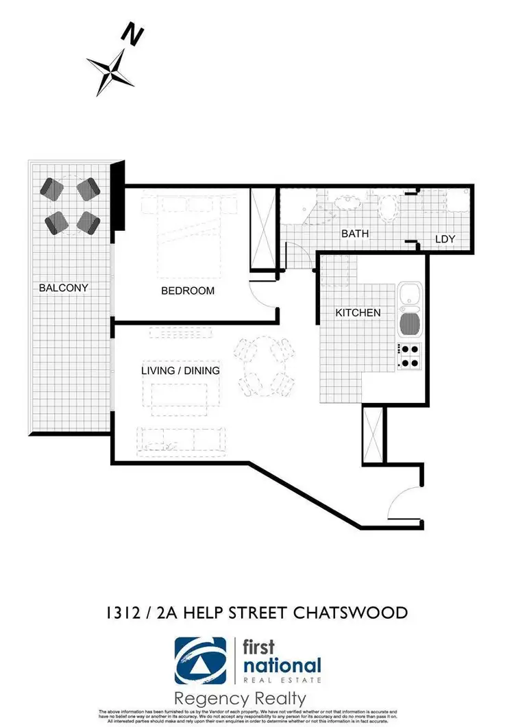 Floorplan of Homely apartment listing, 1312/2A Help Street, Chatswood NSW 2067