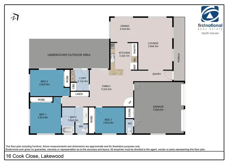 Floorplan of Homely house listing, 16 Cook Close, Lakewood NSW 2443