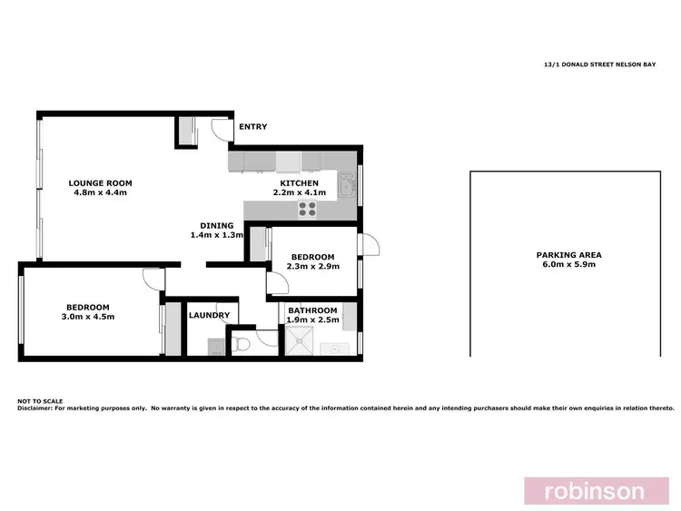 Floorplan of Homely unit listing, 13/1 Donald Street, Nelson Bay NSW 2315