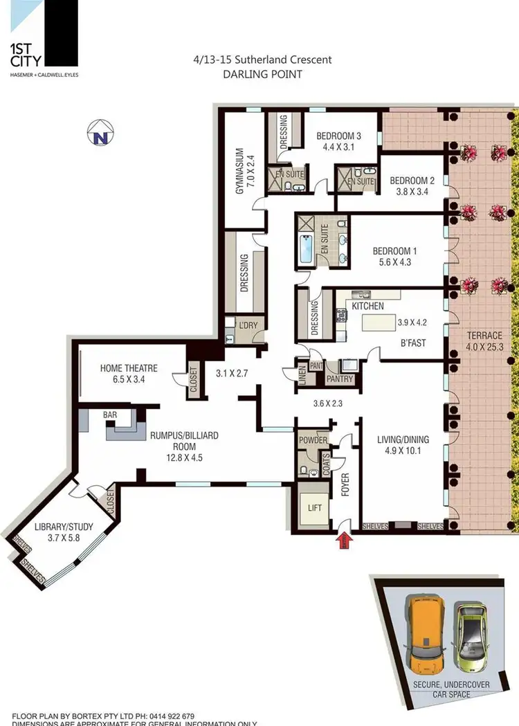 Floorplan of Homely apartment listing, 4/13-15 Sutherland Crescent, Darling Point NSW 2027