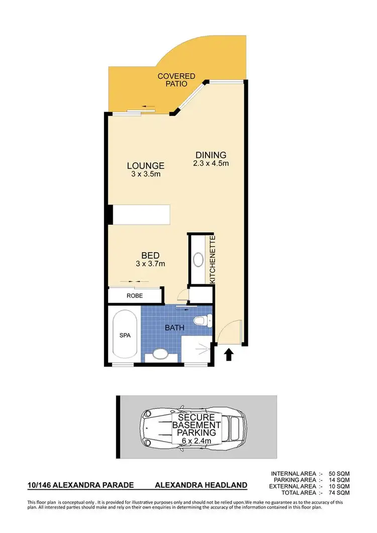 Floorplan of Homely unit listing, 10/146 Alexandra Parade, Alexandra Headland QLD 4572