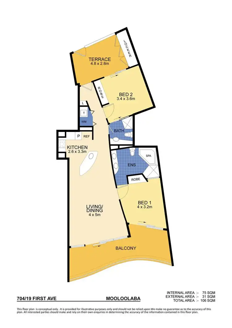 Floorplan of Homely unit listing, 704/19 First Avenue, Mooloolaba QLD 4557