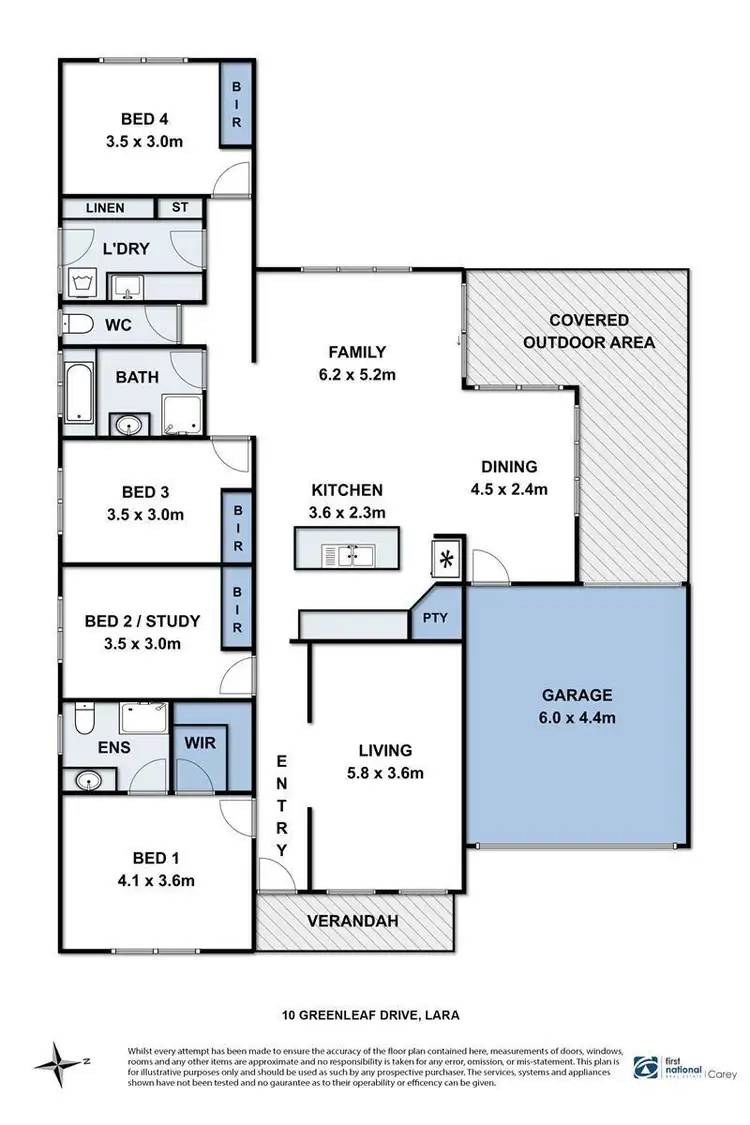 Floorplan of Homely house listing, 10 Greenleaf Drive, Lara VIC 3212