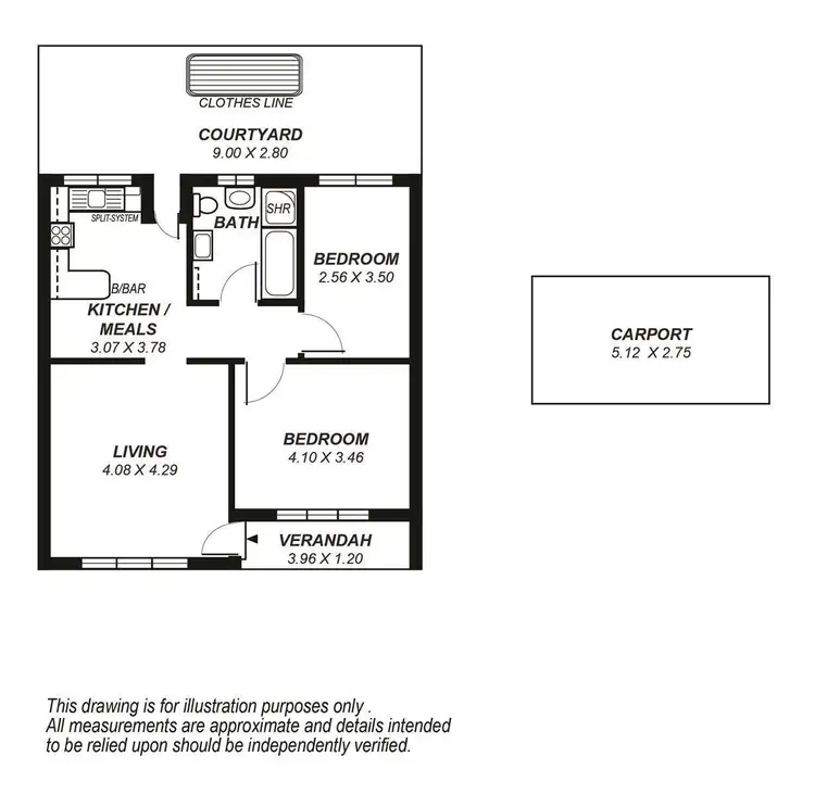 Floorplan of Homely unit listing, 3/56 Cashel Street, St Marys SA 5042