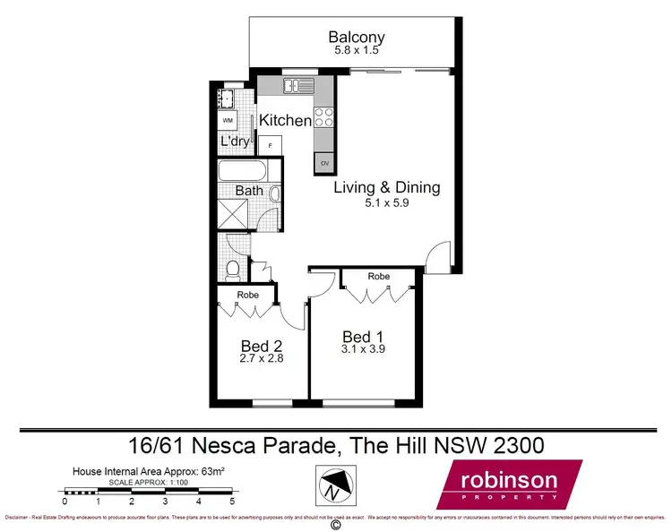 Floorplan of Homely unit listing, 16/61 Nesca Parade, Newcastle NSW 2300